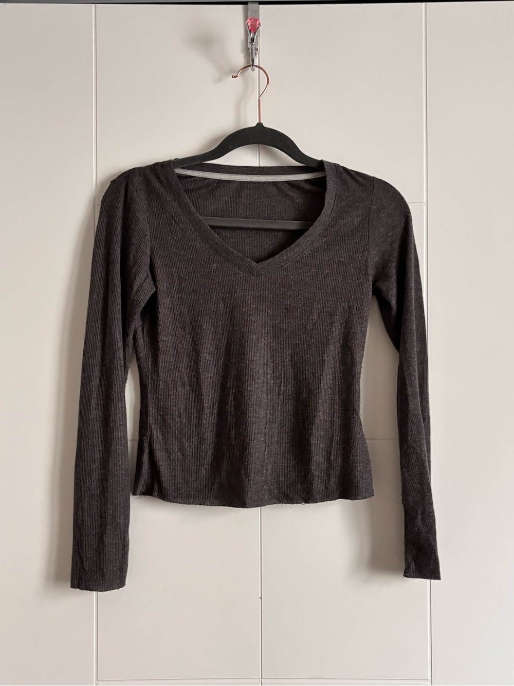 3/$45 Long-Sleeve V-Neck Top - Charcoal